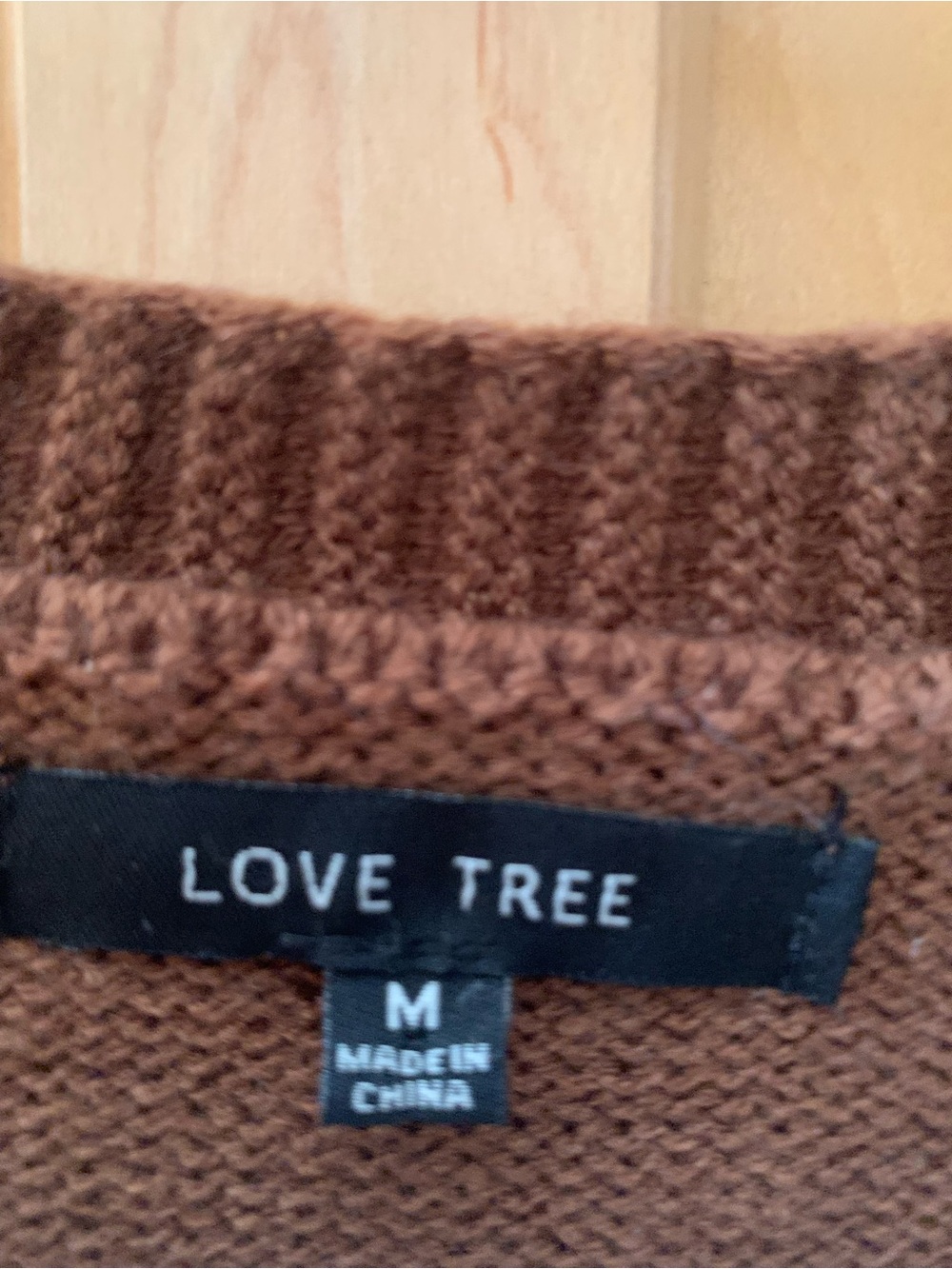 Love Tree Brown Cropped Floral Button Cardigan with Cream Flowers - Picture 8 of 12